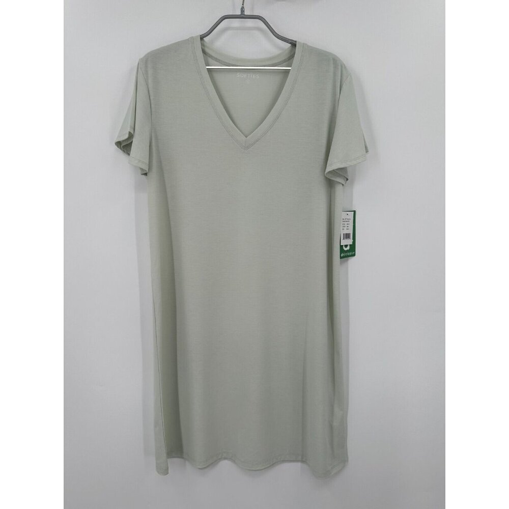 Softies Brie 36" Flutter Cap Sleeve Sleep Shirt size S Sage Green Night Gown NWT